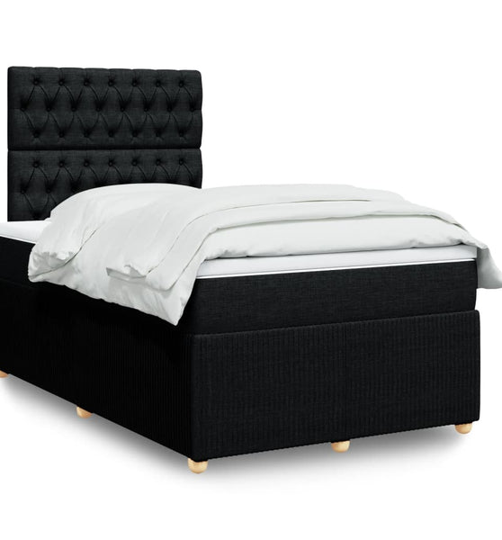Boxspringbett mit Matratze Schwarz 120x190 cm Stoff