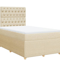 Boxspringbett mit Matratze Creme 120x190 cm Stoff