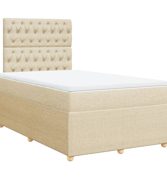 Boxspringbett mit Matratze Creme 120x190 cm Stoff