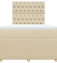 Boxspringbett mit Matratze Creme 120x190 cm Stoff