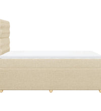 Boxspringbett mit Matratze Creme 120x190 cm Stoff