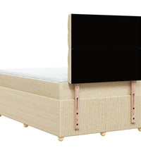 Boxspringbett mit Matratze Creme 120x190 cm Stoff
