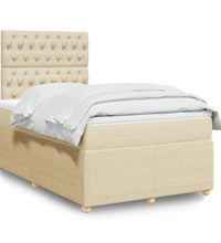 Boxspringbett mit Matratze Creme 120x190 cm Stoff