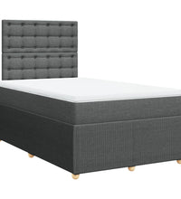 Boxspringbett mit Matratze Dunkelgrau 120x190 cm Stoff