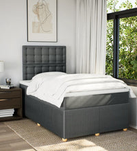 Boxspringbett mit Matratze Dunkelgrau 120x190 cm Stoff