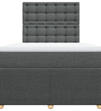 Boxspringbett mit Matratze Dunkelgrau 120x190 cm Stoff