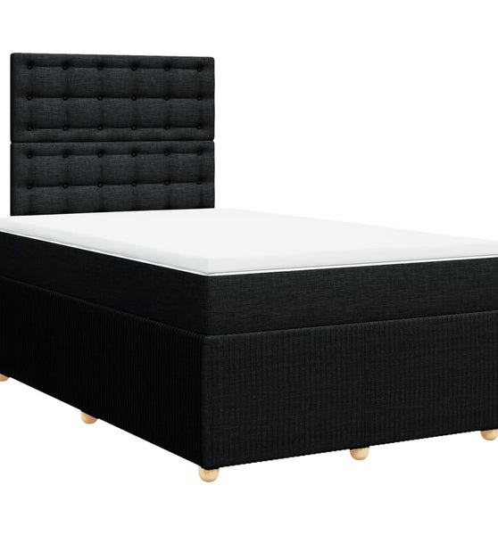 Boxspringbett mit Matratze Schwarz 120x190 cm Stoff