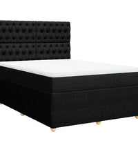 Boxspringbett mit Matratze Schwarz 140x190 cm Stoff