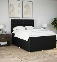 Boxspringbett mit Matratze Schwarz 140x190 cm Stoff