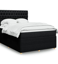 Boxspringbett mit Matratze Schwarz 140x190 cm Stoff