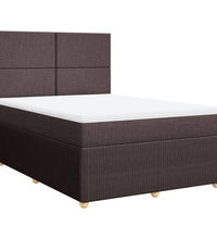 Boxspringbett mit Matratze Dunkelbraun 140x200 cm Stoff