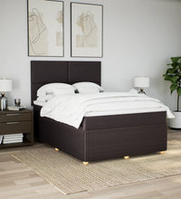 Boxspringbett mit Matratze Dunkelbraun 140x200 cm Stoff