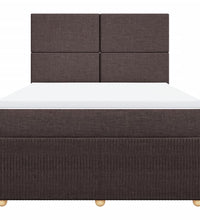 Boxspringbett mit Matratze Dunkelbraun 140x200 cm Stoff
