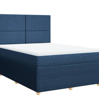 Boxspringbett mit Matratze Blau 140x200 cm Stoff