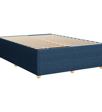 Boxspringbett mit Matratze Blau 140x200 cm Stoff