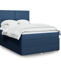 Boxspringbett mit Matratze Blau 140x200 cm Stoff