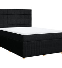 Boxspringbett mit Matratze Schwarz 140x200 cm Stoff