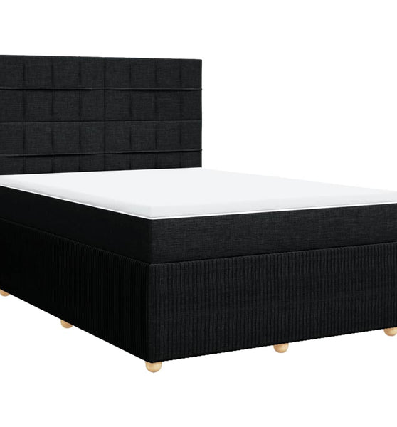 Boxspringbett mit Matratze Schwarz 140x200 cm Stoff