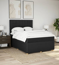 Boxspringbett mit Matratze Schwarz 140x200 cm Stoff