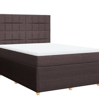 Boxspringbett mit Matratze Dunkelbraun 140x200 cm Stoff