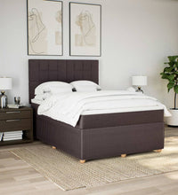 Boxspringbett mit Matratze Dunkelbraun 140x200 cm Stoff