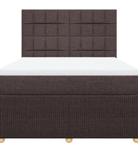 Boxspringbett mit Matratze Dunkelbraun 140x200 cm Stoff