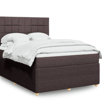 Boxspringbett mit Matratze Dunkelbraun 140x200 cm Stoff