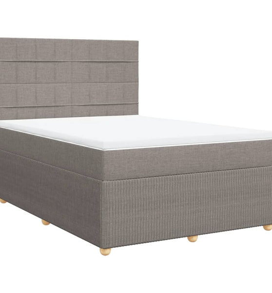 Boxspringbett mit Matratze Taupe 140x200 cm Stoff