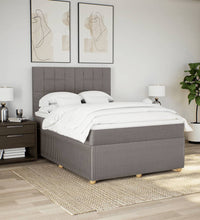 Boxspringbett mit Matratze Taupe 140x200 cm Stoff
