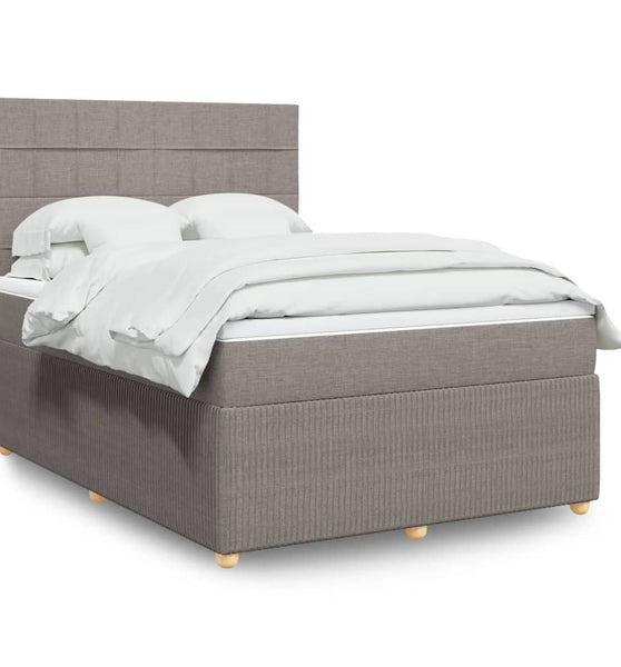 Boxspringbett mit Matratze Taupe 140x200 cm Stoff