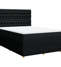 Boxspringbett mit Matratze Schwarz 140x200 cm Stoff
