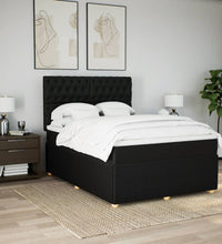 Boxspringbett mit Matratze Schwarz 140x200 cm Stoff