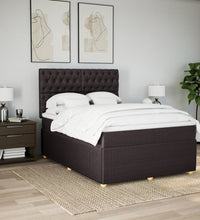 Boxspringbett mit Matratze Dunkelbraun 140x200 cm Stoff