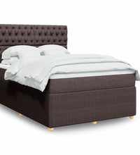 Boxspringbett mit Matratze Dunkelbraun 140x200 cm Stoff