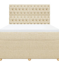 Boxspringbett mit Matratze Creme 140x200 cm Stoff