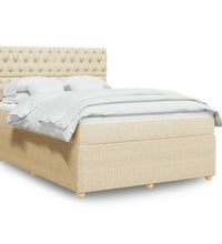 Boxspringbett mit Matratze Creme 140x200 cm Stoff