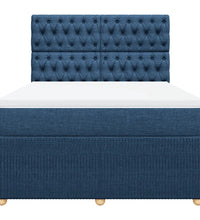 Boxspringbett mit Matratze Blau 140x200 cm Stoff