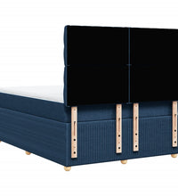 Boxspringbett mit Matratze Blau 140x200 cm Stoff