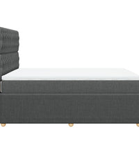 Boxspringbett mit Matratze Dunkelgrau 160x200 cm Stoff