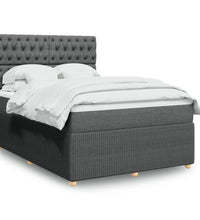 Boxspringbett mit Matratze Dunkelgrau 160x200 cm Stoff