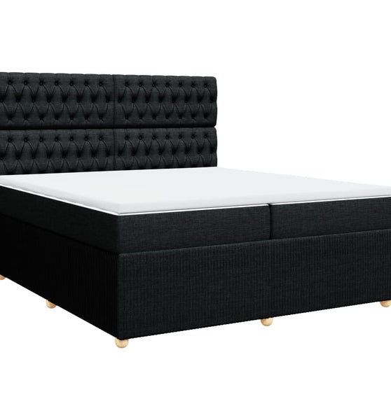 Boxspringbett mit Matratze Schwarz 200x200 cm Stoff