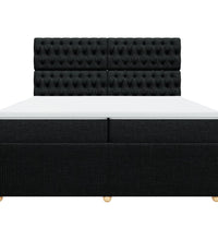 Boxspringbett mit Matratze Schwarz 200x200 cm Stoff