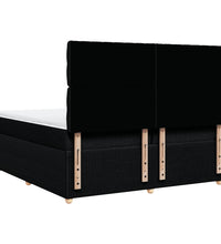 Boxspringbett mit Matratze Schwarz 200x200 cm Stoff