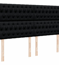 Boxspringbett mit Matratze Schwarz 200x200 cm Stoff