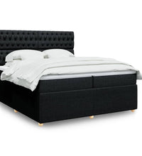 Boxspringbett mit Matratze Schwarz 200x200 cm Stoff