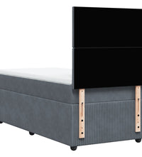 Boxspringbett mit Matratze Dunkelgrau 80x200 cm Samt