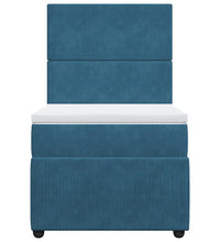 Boxspringbett mit Matratze Dunkelblau 80x200 cm Samt