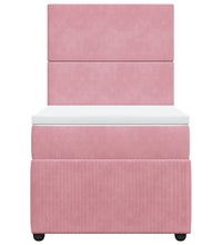 Boxspringbett mit Matratze Rosa 80x200 cm Samt