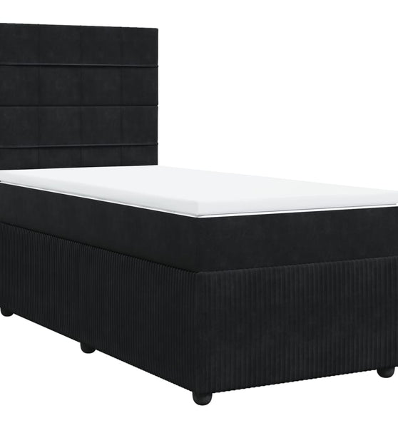 Boxspringbett mit Matratze Schwarz 80x200 cm Samt