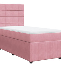 Boxspringbett mit Matratze Rosa 80x200 cm Samt